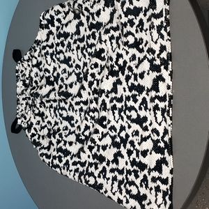 INC  black and white sequin tank with sold black back